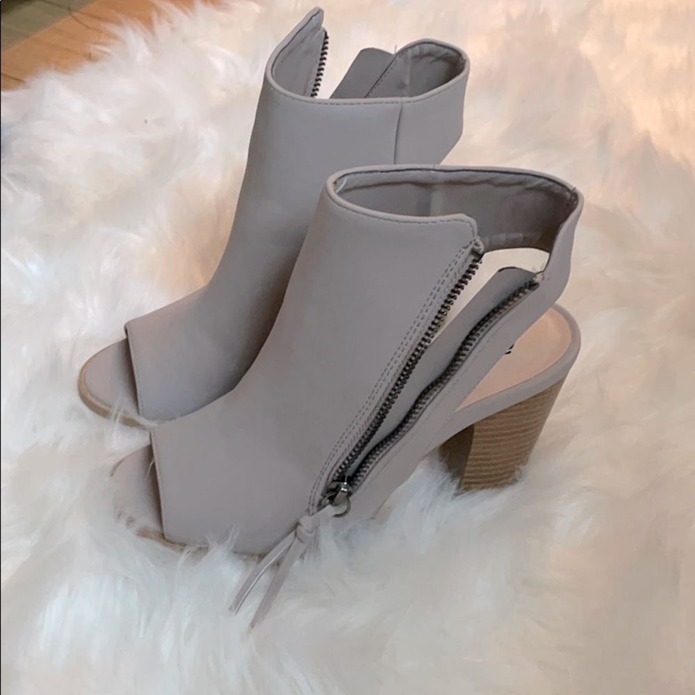 Peep toe booties